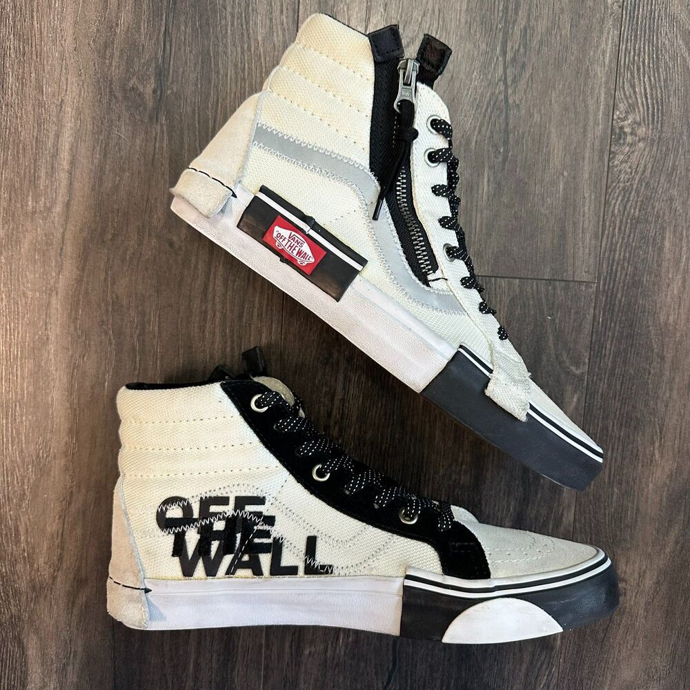 Vans Sk8-Hi Reissue CAP High Reflective White Black Sneaker Shoes Size 8M/9.5W